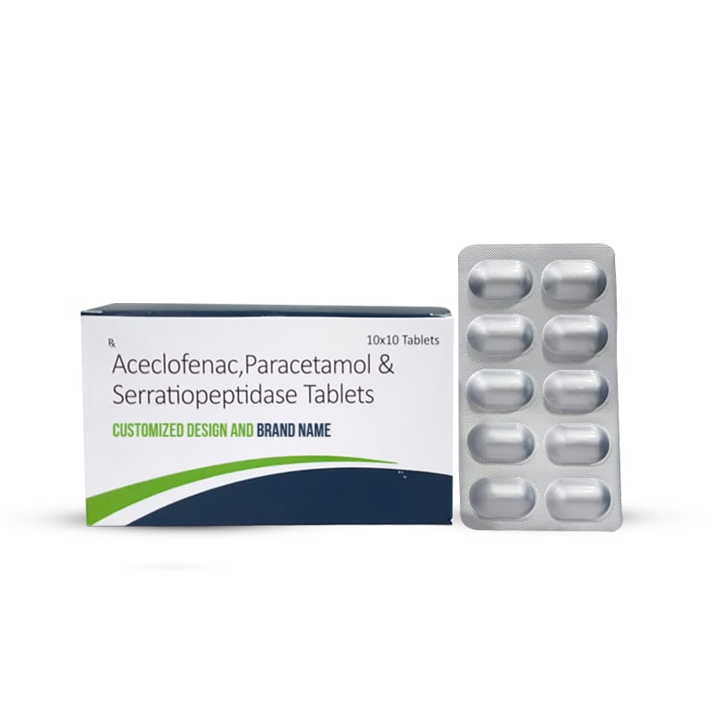 Aceclofenac, Paracetamol & Serratipeptidase