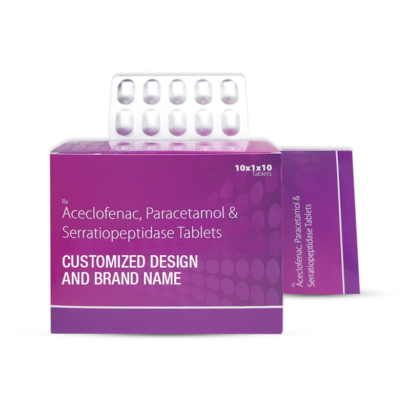 Aceclofenac, Paracetamol & Serratipeptidase